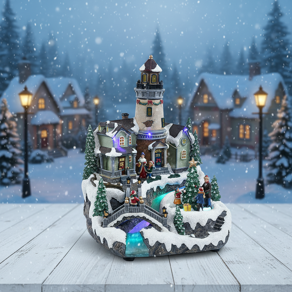 ユニークなファイバーオプティッククリスマスビレッジハウスで