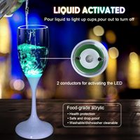 Vaso de Champán Luminoso con Luz LED de Plástico PS de Grado Alimenticio con Logotipo Personalizado, Vaso de Fiesta Luminoso Activado por Líquido