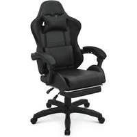 Kostenloser Versand Luxuriöser Günstiger Gaming-Stuhl Ergonomisch PU-Polsterung Schaumstoff Computer-Drehstuhl aus Leder Verstellbarer Stuhl für Erwachsene und Jugendliche