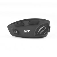 Mini Casque de Moto avec Intercom Bluetooth Système Mesh pour 32 Motards Portée 2KM Casque Sans Fil Étanche IP67 Commande Vocale FM