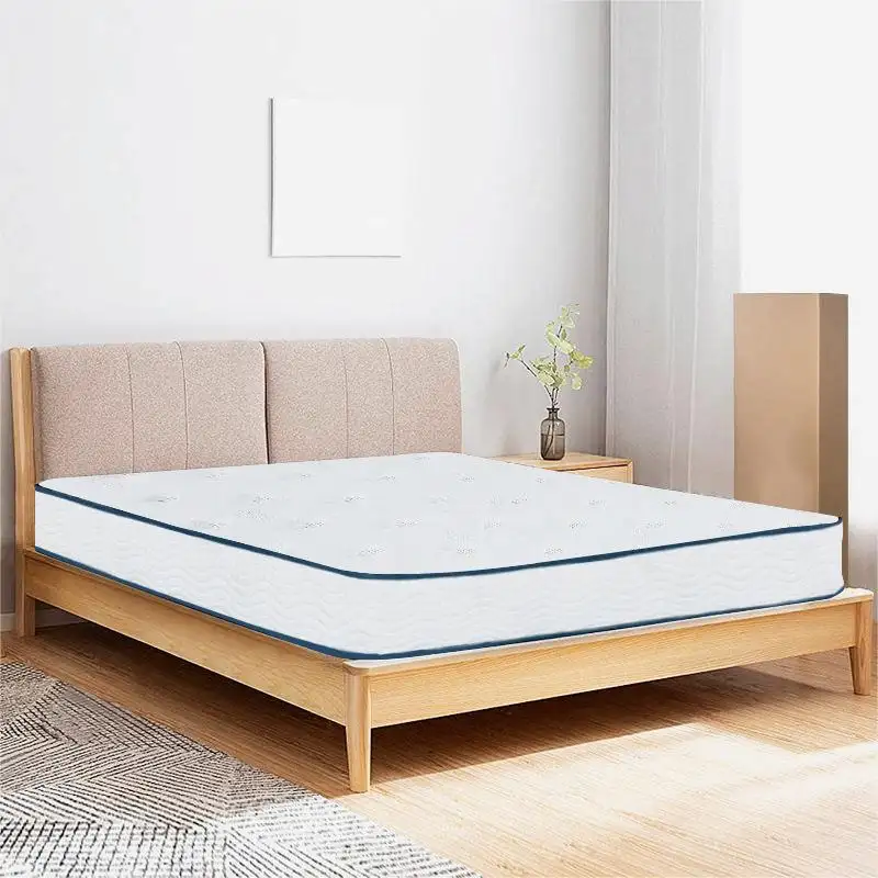 Cama de hotel moderna, cama branca minimalista aidi