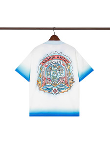 Летняя рубашка в винтажном стиле «Касабланка» с полосками, для пляжного отдыха на Гавайях, модная, ретро, из шелка, быстросохнущая, короткая - Product Image 4