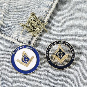 WOWEI moda personalizada Freemason AG símbolo masónico Metal Aleación de Zinc broche solapa esmalte Pin insignia accesorios para recuerdo - Product Image 1