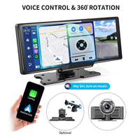 SUNWAYI Écran de projection sans fil Android Carplay 10,26 pouces 4k 1080P, écran de navigation WIFI BT, écran 2,5D, caméra embarquée