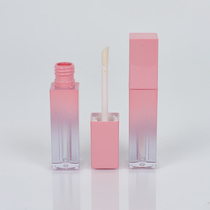 <b>Square</b> Gradient Pink <b>Plastic</b> Lipgloss Tube Custom Logo 2ml Non Spill PP Lip Gloss <b>Container</b> Packaging Liptint Bottles - Product Image 2