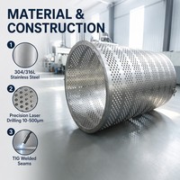 Mesin Filtrasi Industri Drum Putar Filter Vakum Motor Baja Tahan Karat 304 Tahan Korosi 500L/Jam Ukuran Kustom