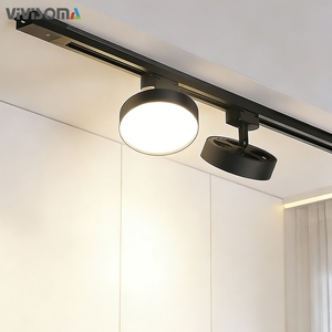 MT4201620 Luminaria de Riel Magnética de Aluminio Ultrafina Redonda Moderna, Haz de Luz Amplio de 150°, LED de 7W, CRI90, Regulable, DC48V, Uso Interior - Product Image 1