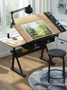 Mesa de Dibujo Infantil de Madera Maciza Estilo Americano con Altura Ajustable; Caballete de Arte; Mesa de Dibujo; Estación de <span class=keywords><strong>Trabajo</strong></span> para Diseñadores; Soporte para Pintura - Product Image 3