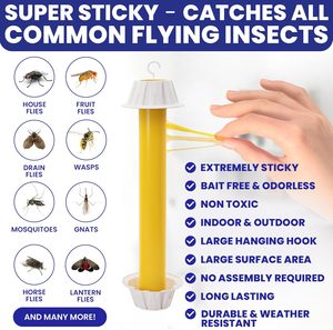 4pk Super Sticky Fly <span class=keywords><strong>Stick</strong></span> Trap No tóxico Interior/Exterior Hogar Insecto Flying Bug Catcher Tiras de cinta de papel para mosquitos Todos los insectos - Product Image 3