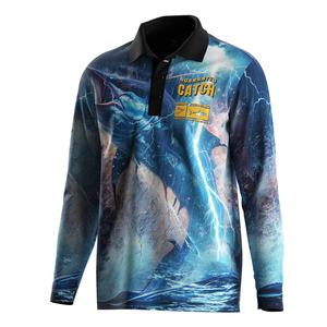 Polo de Manga Larga con Botones para Pesca y Caza, Protección Solar UPF50+, Costuras Triples Resistentes, Estampados Sublimados - Product Image 1