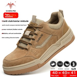 Zapatos de Trabajo Antideslizantes y Antiesmagamiento para Hombre, con Puntera de Acero, Protección Laboral, Desodorantes, Seguridad en la Construcción, Protección para los Pies - Product Image 4