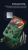 Console de jeu portable R36S Écran IPS HD de 3,5 pouces Mémoire de 64 Go Durée de vie de la batterie ultra-longue Cadeau pour adultes, adolescents et enfants