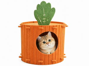 <span class=keywords><strong>Nid</strong></span> vertical pour chat en feutre, motif dessin animé, en forme de carotte ou de trous de forage, pour toutes les saisons, chaud, respirant, durable et épaissi, vente en gros - Product Image 1