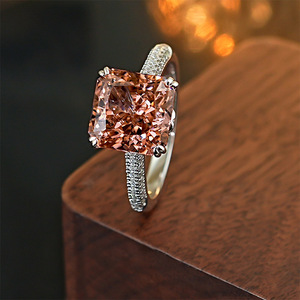 Éxito de Ventas de Fábrica: Anillo de Diamantes con Corte Princesa en Forma de Flor de Hielo, Cobre Ecológico, Diseño Exquisito y de Alta Gama, Anillo Abierto - Product Image 6