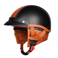 Nouveau casque de moto vintage demi-face pour hommes et femmes, en ABS, toutes saisons, pour la sécurité à moto et en véhicule électrique