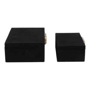 Scatole Decorative per Organizzazione con Coperchio, Set di Contenitori Moderni per Gioielli e Oggetti Preziosi, Finitura in Velluto Nero - Product Image 3