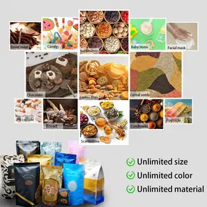 Custom Printed Stand Up Pouch With Ziplock Colored Surface Food Bags Environmentally Friendly Plastic Package Die Cut Mylar Bags