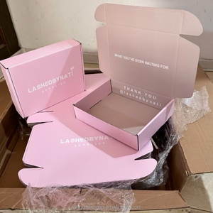 Hot Custom Logo Rosa Corrugato Mailing Cartone di Cartone di Imballaggio per posta Scatola di spedizione per Cosmetici - Product Image 5