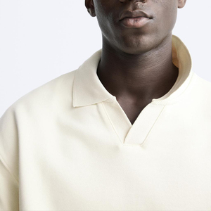 Design design in cotone bianco Unisex francese tessuto di spugna con stampa grafica Logo ricamato oversize Plain Custom <span class=keywords><strong>POLO</strong></span> <span class=keywords><strong>collo</strong></span> felpe da uomo - Product Image 5