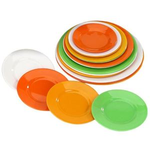 Vente en gros de vaisselle en mélamine plastique incassable et écologique pour restaurant, colorée, de 6/7/8/9/10 pouces, style moderne - Product Image 1