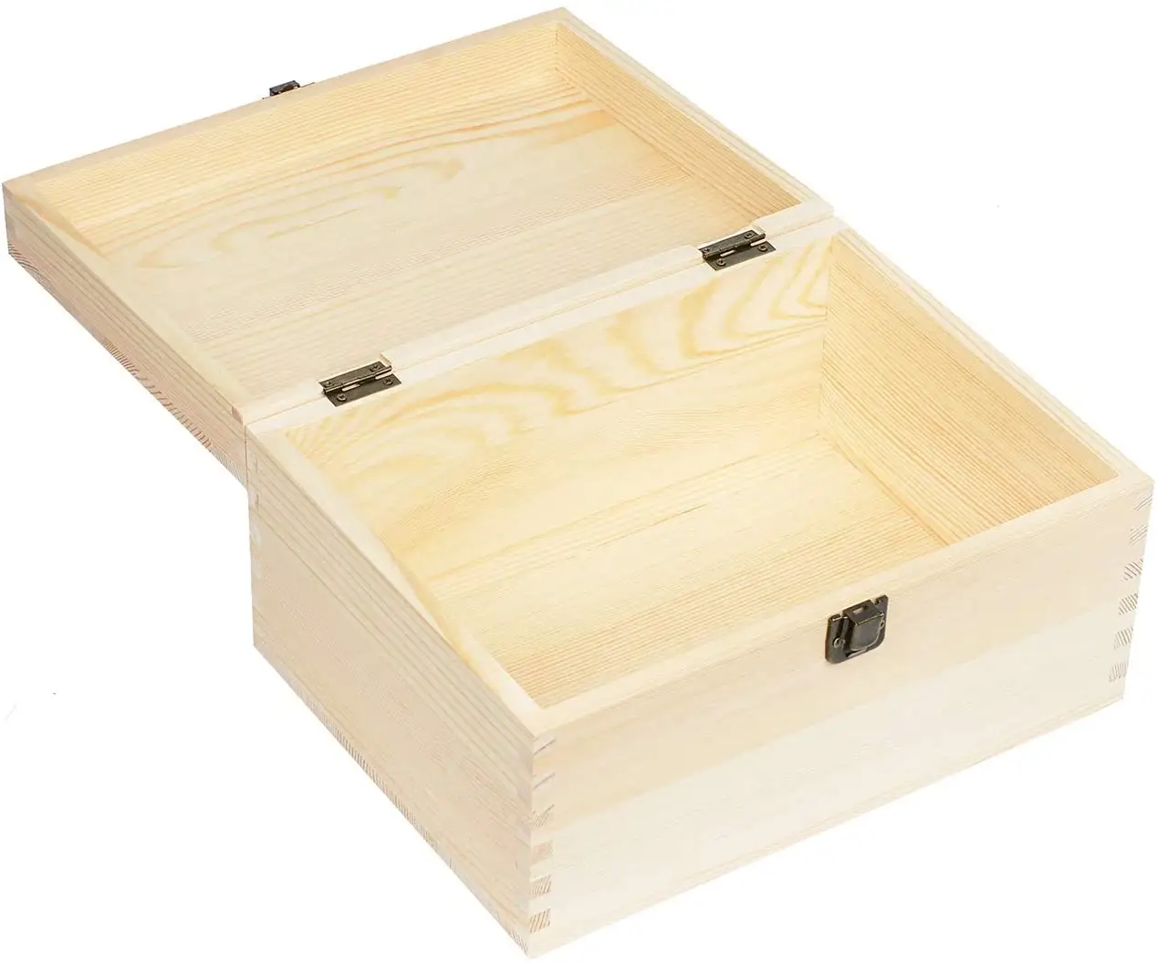 Pine Wood Box Natural DIY Craft Stash Boxes custom logo wood gift box big size