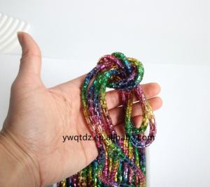 Corde en strass à motifs de verre de 2.5mm de couleur arc-en-ciel 6mm strass étincelants Techniques de colle 3D pour l'étirement circulaire - Product Image 5