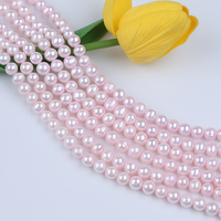 Vente en gros de perles de pommes de terre 8-9mm perles en vrac bleu, rose, vert, champagne couleur or brins de perles d'eau douce