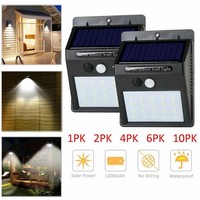 20 Lampes Solaires à LED avec Détecteur de Mouvement PIR, Éclairage Extérieur sans Fil Étanche, Alimenté par Énergie Solaire pour Jardin, Rue, Mur