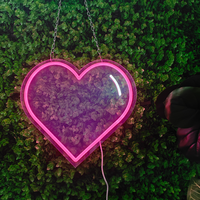 Lumières néon LED en forme de petit cœur, alimentées par USB, à fixer au mur, pour la publicité, la décoration, les anniversaires, les parcs, les voitures, les hôpitaux, avec télécommande