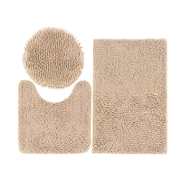 Benutzer definierte dicke weiche Chenille Toiletten boden Anti-Rutsch-Bad Teppich Set