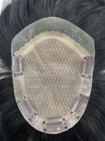 Système capillaire pour homme en cheveux humains, toupet de remplacement droit, base en soie noire naturelle de 6 pouces, haute qualité, prêt à être expédié