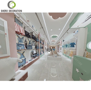 Kids Clothing Shop Design Custom Wall Mounted Metal Clothing Store Display Rack Clothing Store Furniture For Baby Shop Design - Product Image 5