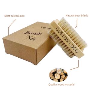 Herramienta de pedicura con logotipo personalizado, cepillo de polvo de madera de bambú Natural, cerdas suaves de jabalí de doble cara, cepillo de limpieza de uñas - Product Image 4