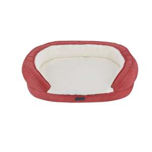 Lit rond anti-dérapant pour chat et chien avec couverture en fourrure de lapin durable en peluche calmant entraîneur amovible motif solide - Product Image 5