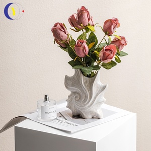 Vase en céramique blanche avec boîte cadeau pour arrangement floral hydroponique dans le salon, ornement parfait - Product Image 3