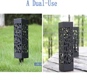 Lampadaire d'extérieur étanche IP65, projecteur <span class=keywords><strong>solaire</strong></span> LED blanc chaud pour pelouse, <span class=keywords><strong>lampe</strong></span> de jardin carrée creuse - Product Image 3