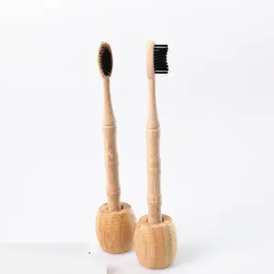 Natural Square Handle Bamboo Toothbrush With Brush Bristles Toothbrush Shape Product