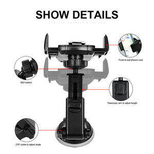 Cruscotto di aspirazione per auto a rotazione di 360 gradi e supporto per telefono a sgancio rapido per telefono cellulare con <span class=keywords><strong>braccio</strong></span> estensibile - Product Image 5