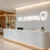 Enseigne lumineuse 3D LED personnalisée en aluminium pour clinique dentaire, lettres en relief rétroéclairées pour logo mural de cabinet dentaire
