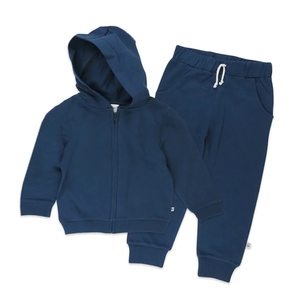 棉男童服装运动衫运动服和长裤套装2 Pic法国毛圈婴儿运动服套装婴儿运动服连帽衫套装儿童套装 - Product Image 1