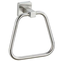 Anneau porte-serviettes carré noir mat pour salle de bain et cuisine, support mural en acier inoxydable robuste
