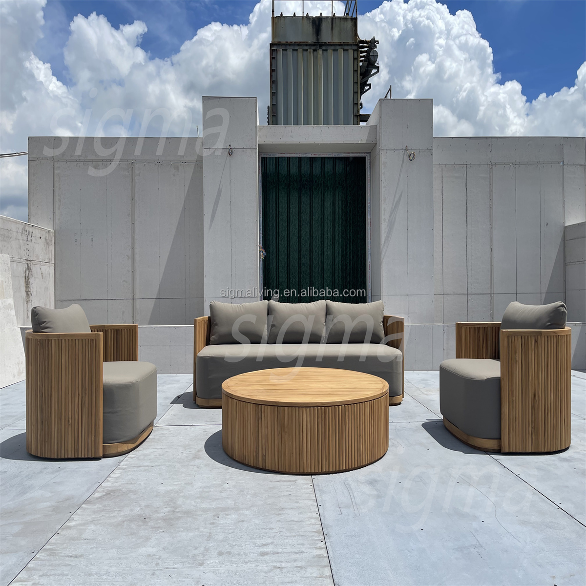 2024 Modern Patio Furniture Garden Set New Design Solid Wooden Teak Garden Furniture Luxury Outdoor Lounge Sofa