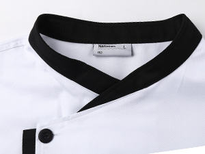 Uniforme de chef de verano de manga corta, camisa de cocina de mezcla de algodón/poliéster transpirable ligera con tela que absorbe la humedad - Product Image 5