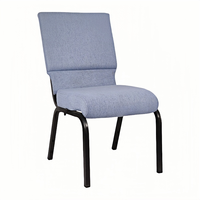 Silla cómoda y apilable multicolor con almohadilla trasera, para iglesia, púlpit