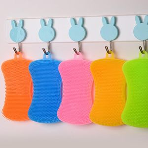 Éponges à vaisselle en silicone en gros, durables et sûres, éponges à récurer en silicone sèches, gadgets de cuisine polyvalents, brosse-éponge pour vaisselle - Product Image 6