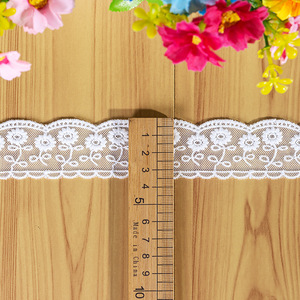 Encaje de Malla de Algodón RYL con <span class=keywords><strong>Bordado</strong></span> de <span class=keywords><strong>Margaritas</strong></span> de 3 a 3.7 cm de Ancho para Decoración de Mangas de Vestidos de Novia - Product Image 6