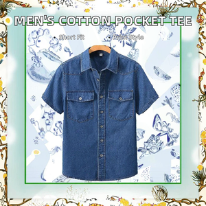 <span class=keywords><strong>Chemise</strong></span> décontractée pour <span class=keywords><strong>homme</strong></span> avec <span class=keywords><strong>poches</strong></span>, manches courtes, été, LOGO personnalisé, 180 grammes, coton tricoté, respirant, séchage rapide, haute qualité - Product Image 5