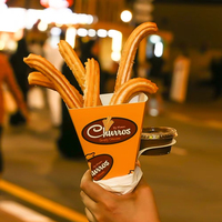 Boîte de conditionnement personnalisée pour churros, beignets, gâteaux, brownies, biscuits, sauces et trempettes, de qualité alimentaire et écologique