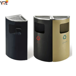 Poubelle de luxe en acier inoxydable, poubelle avec cendrier, <span class=keywords><strong>design</strong></span> créatif en forme d'éventail (noir), <span class=keywords><strong>corbeille</strong></span> <span class=keywords><strong>à</strong></span> <span class=keywords><strong>papier</strong></span> - Product Image 4