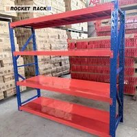 Étagère industrielle en acier ROCKET de moyenne capacité 5 200KG-500KG, revêtement poudré, protection contre la corrosion, stockage en entrepôt, OEM